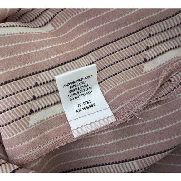 Allison Joy XS 100% Polyester Pink Striped Blouse - Picture 3 of 8